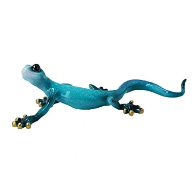 Image of AB Tools Blue Speckled Gecko Lizard Resin Wall Shed Sculpture Decor Statue Large House
