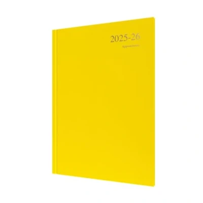 Image of Collins &#039;Essentials&#039; 12 Month Mid/Academic Year Planner, July 2025 2026 Week to View Appointments Diary, A4 Hard Cover, Yellow