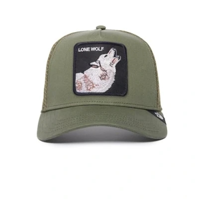 Image of Goorin Bros. The Farm Unisex Original Adjustable Snapback Trucker Hat, Olive (the Lone Wolf), One Size, size