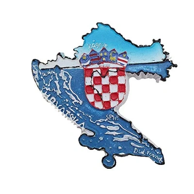 Image of 3D Map Shape Croatia Fridge Magnet Souvenir Collection Home &amp; kitchen Decoration Magnetic Sticker Refrigerator