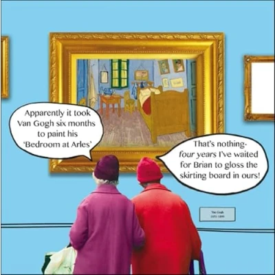 Image of Woodmansterne Funny Blank Open Humour Greeting Card Bedroom in Arles From The Irene &amp; Gladys Range Suitable For Him/For Her
