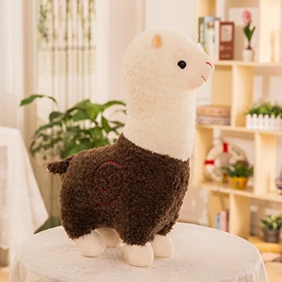 Image of Zinsale Cute Alpaca Soft Toy Sheep Doll Plush Pillow Stuffed Animals (Brown, 35cm)