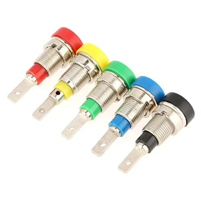 Image of 5 Pcs Banana Socket, Mixed Color Test Probe Speaker Terminal Binding Post Plug Socket Connector, 2mm Panel Mount
