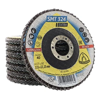 Image of (PACK OF 10) Klingspor SMT 324 115mm Zirconium Sanding Flap Discs 40 Grit (Coarse)
