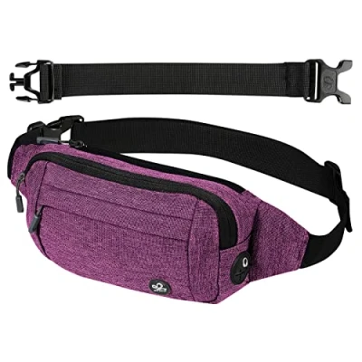 Image of Waterfly Bumbags Waist Fanny Pack Ladies Fashion Bum Bag with Adjustable Belt for Sport Running Hiking Jogging Girls Women Men Purple