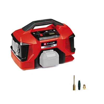 Image of Einhell Power X Change 18V Portable Air Compressor High and Low Pressure Electric Pump For Inflating Car Bike Tyres, Beds, Balls PRESSITO 18/21 Solo Battery Charger Not Included