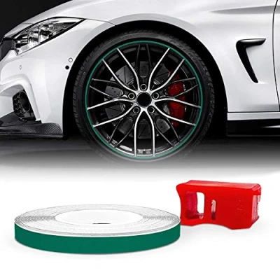 Image of Quattroerre Refractive Wheel Trim with Applicator Tool for Car Wheels, Green