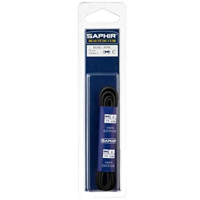 Image of Saphir Waxed Round Laces 75 cm Black