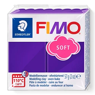 Image of STAEDTLER 8020 63 FIMO Soft Oven Hardening Polymer Modelling Clay Plum (1 x 57g Block)