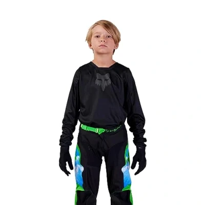 Image of Fox Racing Yth Blackout Jersey, windbreaker, Unisex Kids, Black, XL
