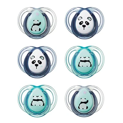 Image of Tommee Tippee Anytime Soothers, Symmetrical Orthodontic Design, BPA Free Silicone, 6 18m, Pack of Dummies