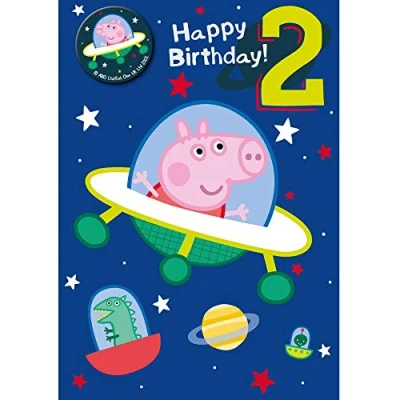 Image of Official Peppa Pig Age 2 Birthday Card Badge George