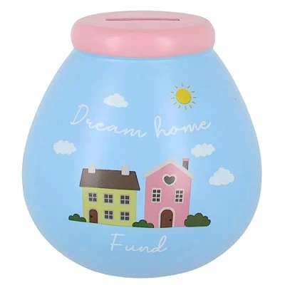 Image of Pot of Dreams Limited Edition Money Boxes from Dogs &amp; Cats to Home Tree Life SMASH open savings bank (Home Fund), 14cm x (K92530)