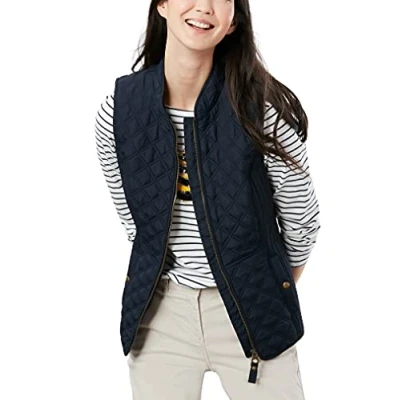 Image of Joules Marine Navy Minx Diamond Quilted Gilet Size 22