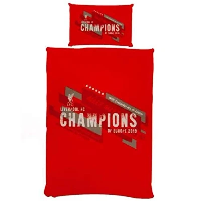 Image of Liverpool FC Champions of Europe Duvet Set, Red, Single