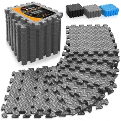 Image of Amonax Exercise Interlocking Floor Mats, Eva Foam Puzzle Kids Play Mats for Swimming Pool, Garage Tiles Fitness Equipment Mat Workout Home Gym, 30 x 30cm