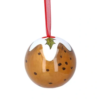 Image of Gisela Graham Ceramic Christmas Decoration 6cm Pudding