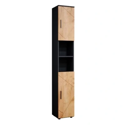Image of Vicco Bathroom cabinet Irma, Anthracite/Gold power oak, 30 x 192 cm