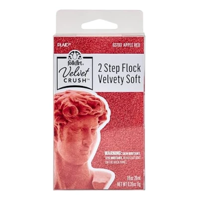 Image of FolkArt Velvet Crush 2 Part Flocking Kit, Apple Red, Acrylic