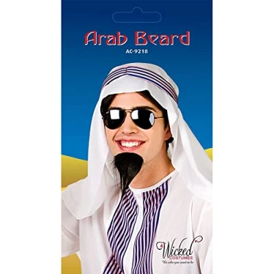 Image of Wicked Costumes Adult Black Arab Beard Fancy Dress Accessory