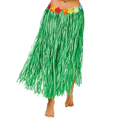 Image of Wicked Costumes Adult Green Hawaiian Hula Skirt Long (80cm) One Size