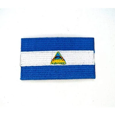 Image of Nicaragua National Country Flag Iron Sew on Embroidered Patch