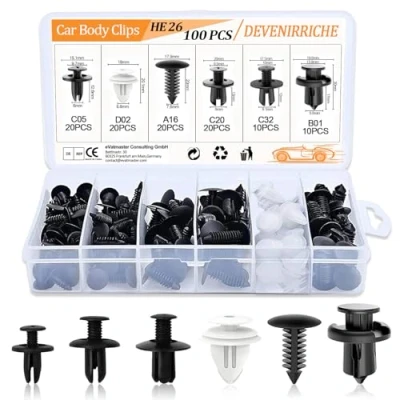 Image of 100Pcs Car Body Trim Clips, Plastic Retainer Bumper Fender Clips Liner Fixed Fasteners Tool, Universal Auto Fastener Rivet