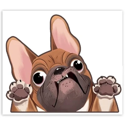 Image of Biomar Labs® 1 x PVC Vinyl Dog Sticker French Bulldog Puppy Decal for Bumper Car Window Moto Helmet B 225