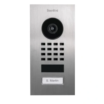 Image of DoorBird D1101V Flush Mounted IP Video Door Station Intercom with 1 Call Button, WiFi, Bluetooth, HD Video, Motion Sensor, in Stainless Steel V2A