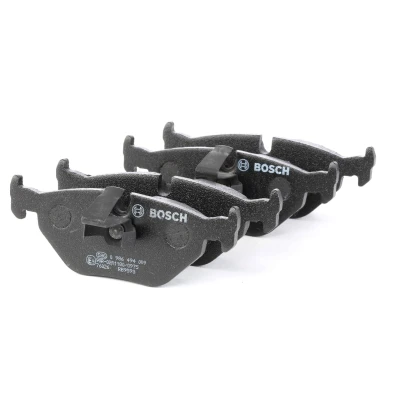 Image of 34211163395, 34211164501, 34212157591, 34212157592, 34216761281 Brake pad set BOSCH 0 986 494 009 Low Metallic with mounting manual BMW: 5 Saloon