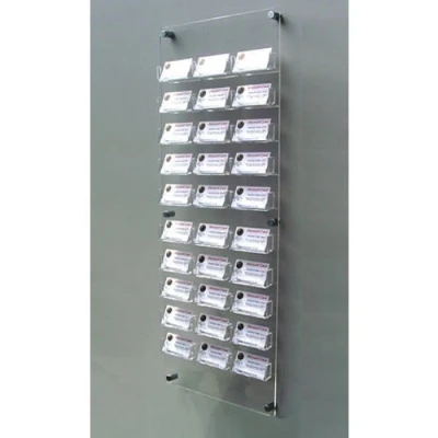 Image of 30 Bay Acrylic Wall Mount Business Card Holder Office