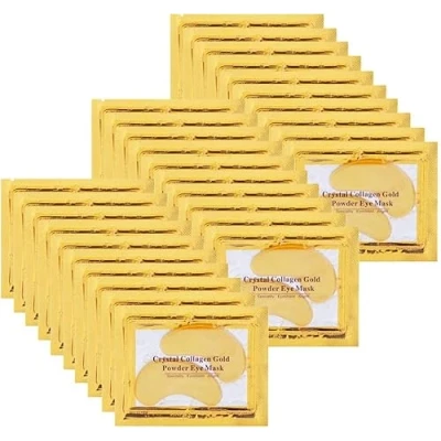 Image of Sunallwell 30 Pairs 24K Gold Under Eye Treatment Masks, Natural Gel Collagen Patches for Dark Circles, Anti Wrinkle, Puffy Eyes, Skincare, Hydrating, Independent Package