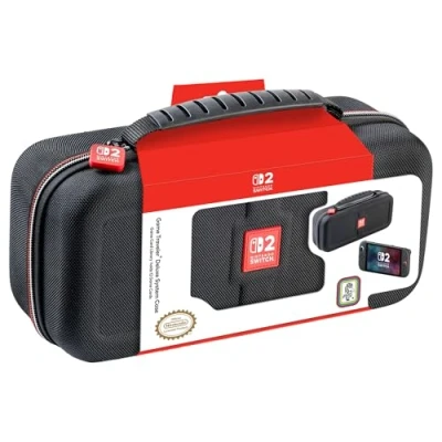 Image of RDS Licensed Nintendo Switch 2, OLED &amp; Systems Game Traveler Deluxe System Case Holds 12 Cards microSD Card 2pcs Each 2