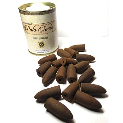 Image of Palo Santo Backflow Incense Cones 9cm x 7cm (Pack of 6) Premium Aromatic Relaxation Perfect for Home &amp; Office Decor