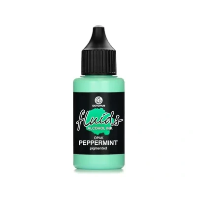 Image of Octopus Fluids Alcohol Ink OPAK PEPPERMINT for fluid art and resin, pigmented, opaque on light dark substrates
