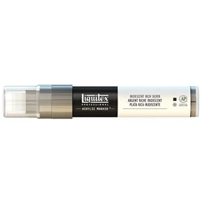 Image of Liquitex Professional Paint Marker with 8 15 mm Wide Nib Iridescent Rich Silver