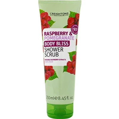 Image of Creightons Body Bliss Raspberry and Pomegranate Shower Scrub (250 ml) Revitalise Your Senses &amp; Boost Energy with Juicy Extracts of Pomegranate, Vegan Friendly
