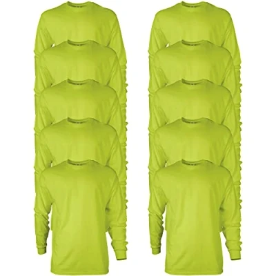 Image of GILDAN Men&#039;s, Ultra Cotton Long Sleeve T Shirt, Style G2400, Safety Green, XL
