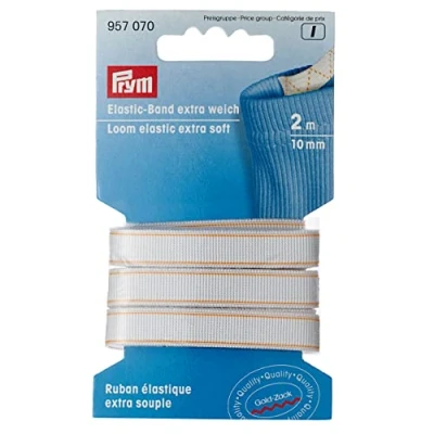 Image of Prym Loom Elastic Extra Soft White, 10 mm, weiß, 2 m