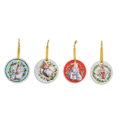 Image of Beatrix Potter Peter Rabbit Hanging Ornament Set of 4