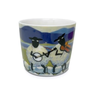 Image of Thomas Joseph Sheep Mug Bl ewe Grass Bone China Coffee Tea