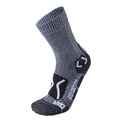 Image of UYN S100049 TREKKING OUTDOOR EXPLORER MID Socks Women&#039;s Melange grey/pearl grey 38