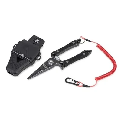 Image of Fox Rage 7.25&quot; Belt Pliers Predator Fishing for Unhooking, Crimping or Split Rings Stainless Steel Tungsten Carbide Side Cutters Serrated Jaws Ring Tool Code NTL053