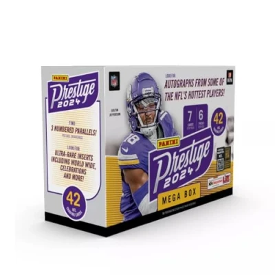 Image of 2024 Panini NFL Prestige Football Mega Trading Card Box (Daniels, Maye, Nix Rookies! 3 Numbered Parallels Per Box!)