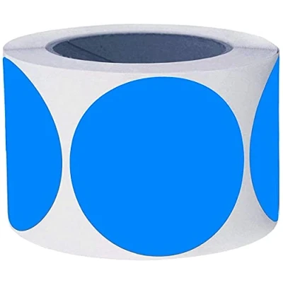 Image of Remarkable 2&quot; Round Color Code Dot Stickers Labels Fluorescent Blue Circle 500 Permanent Self Adhesive Blank for Moving,Storage,Organizing (2inch)