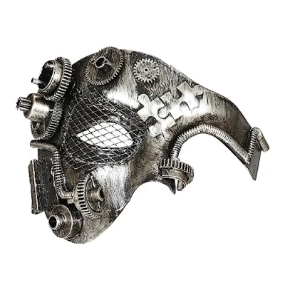Image of &quot;SILVER STEAMPUNK HALF FACE MASK&quot;