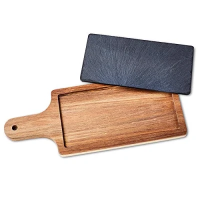 Image of bar@drinkstuff Acacia Wood Serving Board 31.5 x 12.5cm, Pack of 6