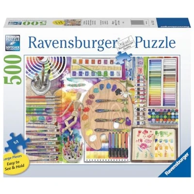 Image of Ravensburger Artist&#039;s Palette 500 Piece Jigsaw Puzzles for Adults and Kids Age 10 Years Up