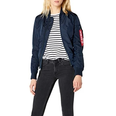Image of Alpha Industries Women&#039;s MA 1 TT Bomber Jacket for Ladies, Rep.Blue, M