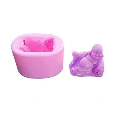 Image of FokCalgary Buddha Silicone Mold Lying Ice Mold,3D Shape for Candle Making Resin Epoxy Handmade Clay Crafts